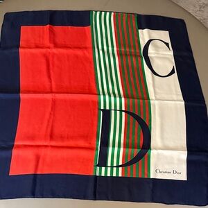 Christian Dior Vintage 70’s Silk Scarf with CD Monogram.